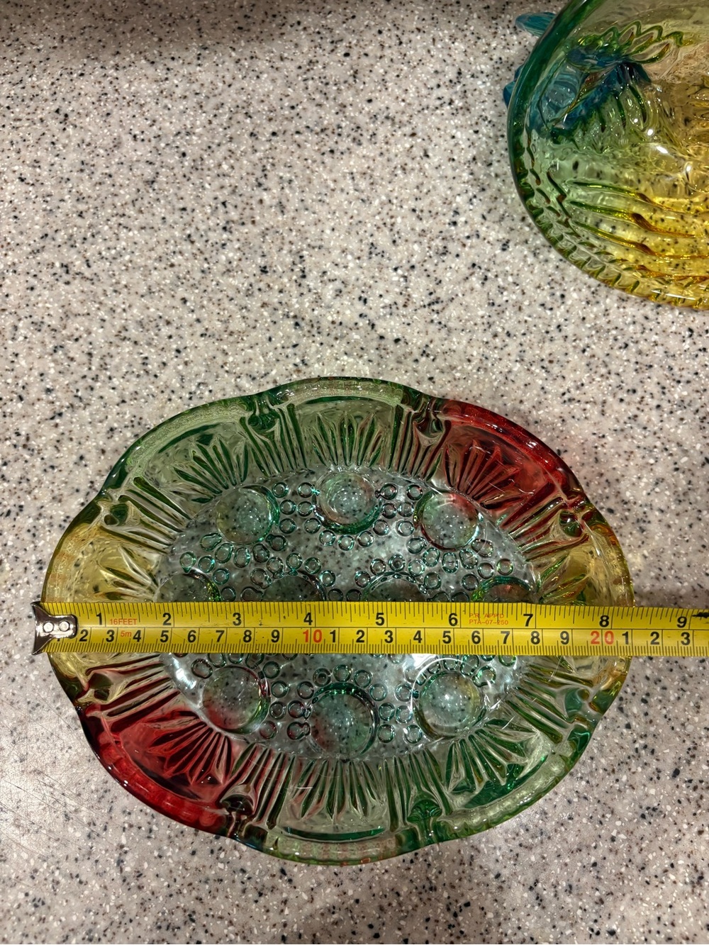 Multicolored/Rainbow Glass Hen On Nest Lidded Candy Dish - Picture 8 of 8
